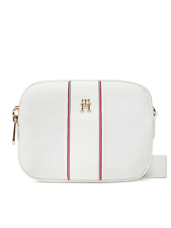 Geantă Tommy Hilfiger Poppy Camera Bag Corp AW0AW17230 Alb