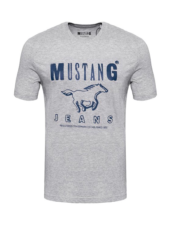 Mustang Mustang T-shirt BASIC PRINT TEE Grigio Regular Fit
