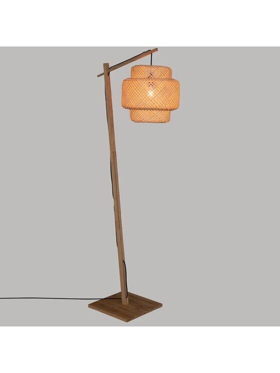 MIAhome MIAhome Lampa podłogowa bambusowa Natur Beżowy
