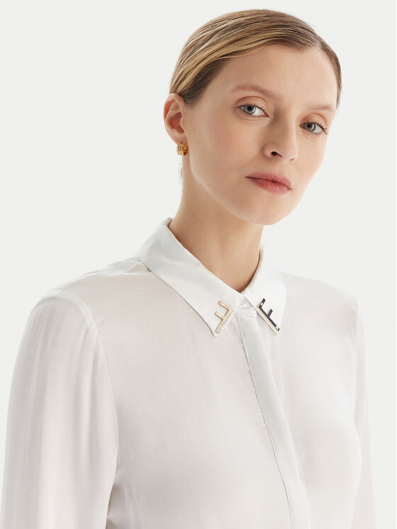 Fracomina Fracomina Särk FS25WT6010W65101 Valge Regular Fit