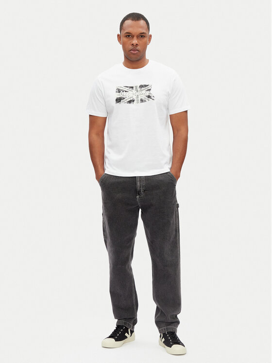 Pepe Jeans Pepe Jeans Marškinėliai Flag PM509720 Balta Regular Fit