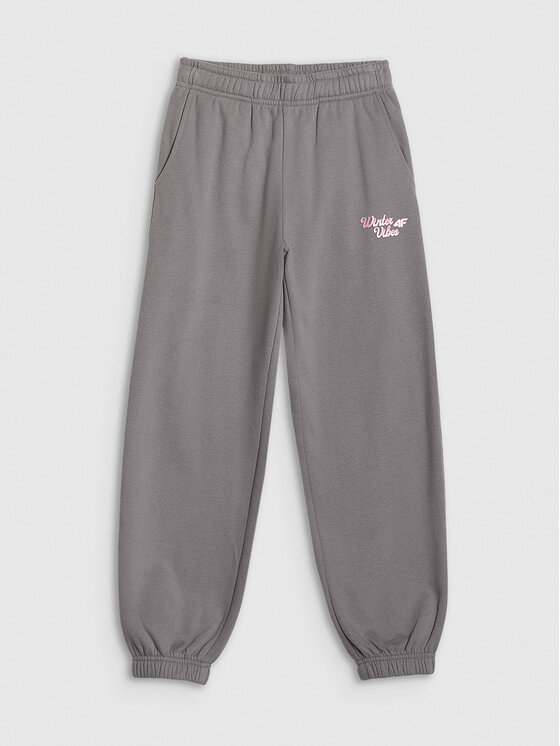 4F 4F Spodnie dresowe APRES SKI Szary ciemny Loose Fit