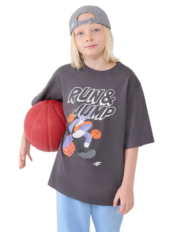 4F 4F T-Shirt 4FJASAW24TTSHM2596-22S Czarny Oversize