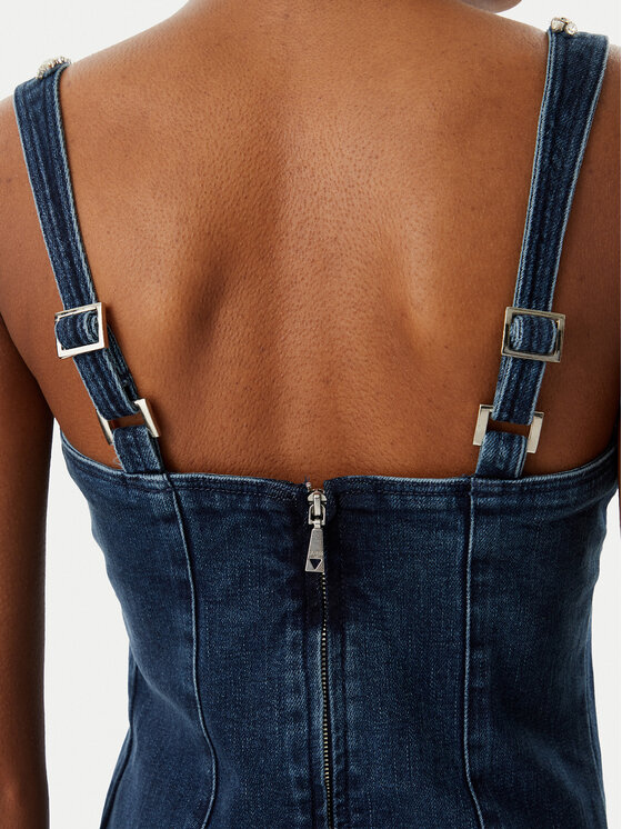 Guess Guess Jeans obleka W6RK69 D55M0 Modra Regular Fit