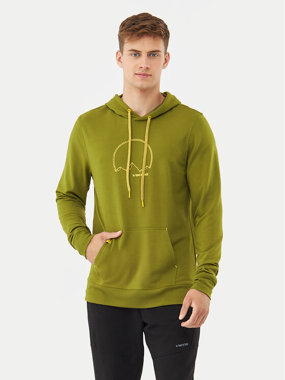Viking Viking Pulóver Bamboo Panaka Hoodie Man 730/25/3888 Zöld Regular Fit
