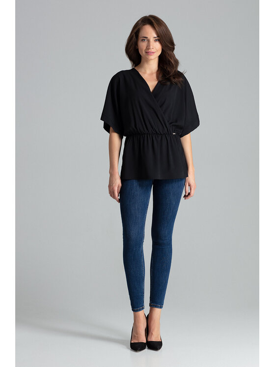 Lenitif Lenitif Blusa L063 Nero Regular Fit