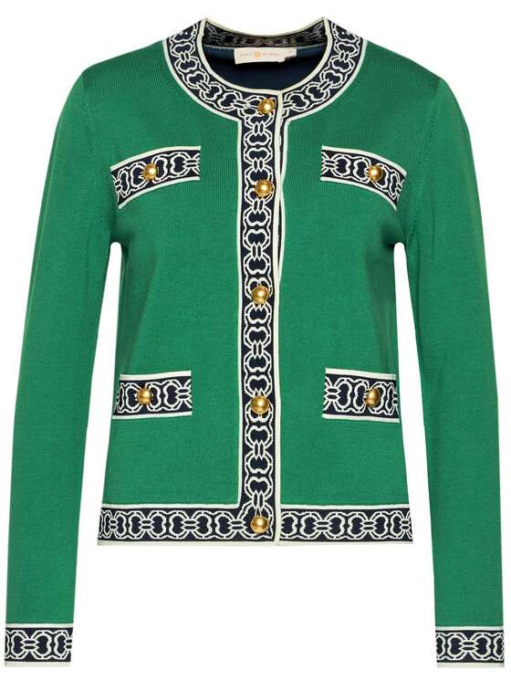 Tory Burch Tory Burch Cardigan Gemini Link Kendra 64649 Verde Regular Fit