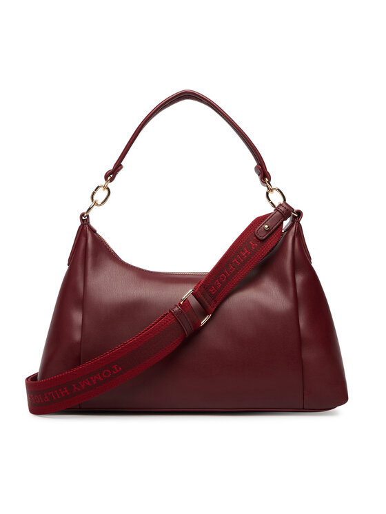 Tommy Hilfiger Tommy Hilfiger Geantă Th Essential Shoulder Bag AW0AW18374 Vișiniu