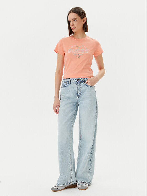 Guess Guess T-krekls V5GI10 K9RM1 Oranžs Regular Fit