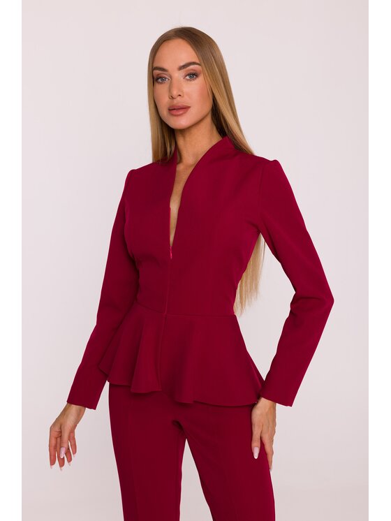 Made of Emotion Made of Emotion Kombinezon M878 Bordowy Modern Fit