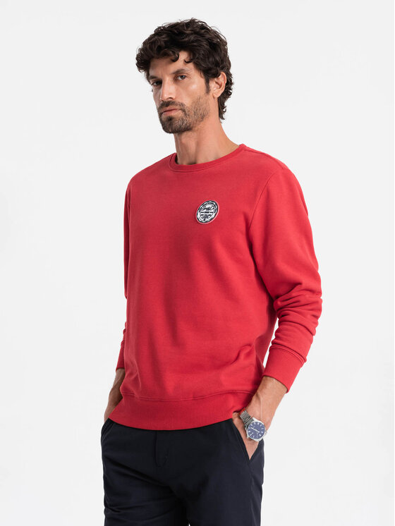 Ombre Ombre Mikina OM-SSNZ-0134 Červená Regular Fit
