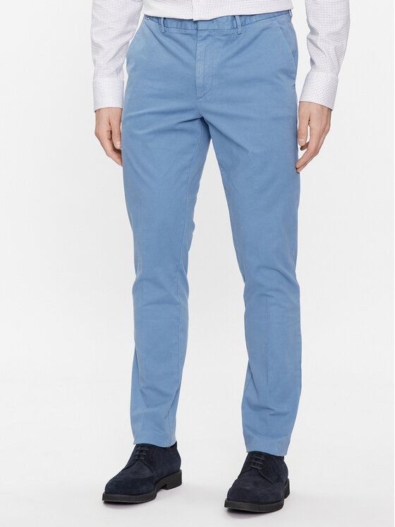 BOSS Boss Chino kalhoty Kaito1 50487966 Modrá Slim Fit