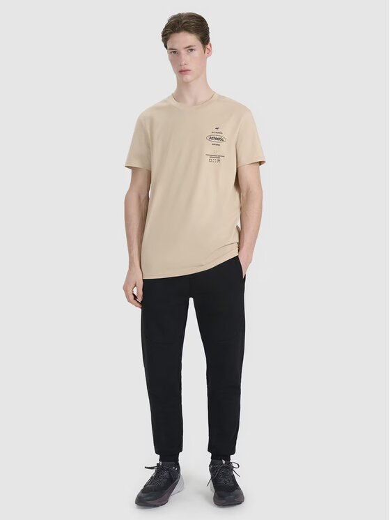 4F 4F T-Shirt SS MIDSHOP TEXTILE Brązowy jasny Regular Fit