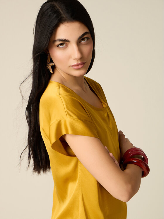 Oltre Oltre Blusa 2516J000762N0A2 Giallo Regular Fit