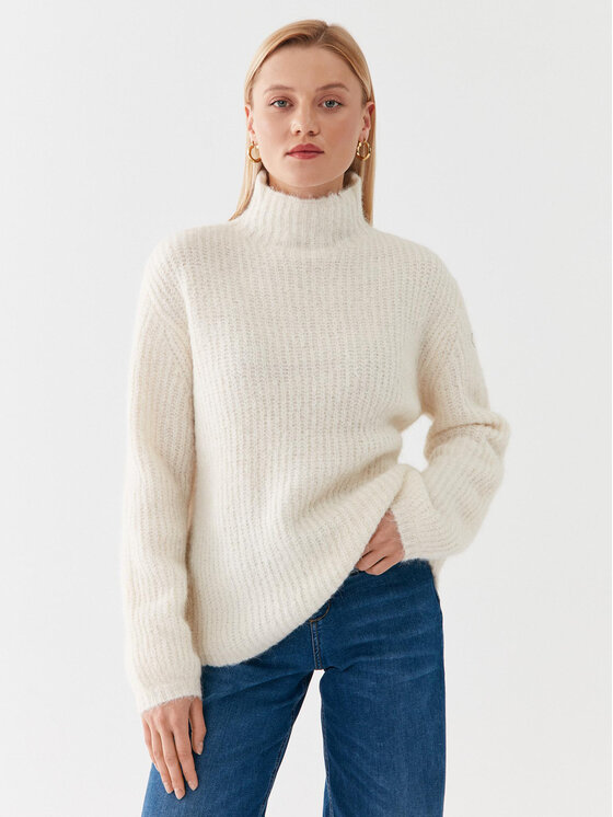 Bruuns Bazaar Bluză cu gât Syringa BBW2465 Écru Loose Fit