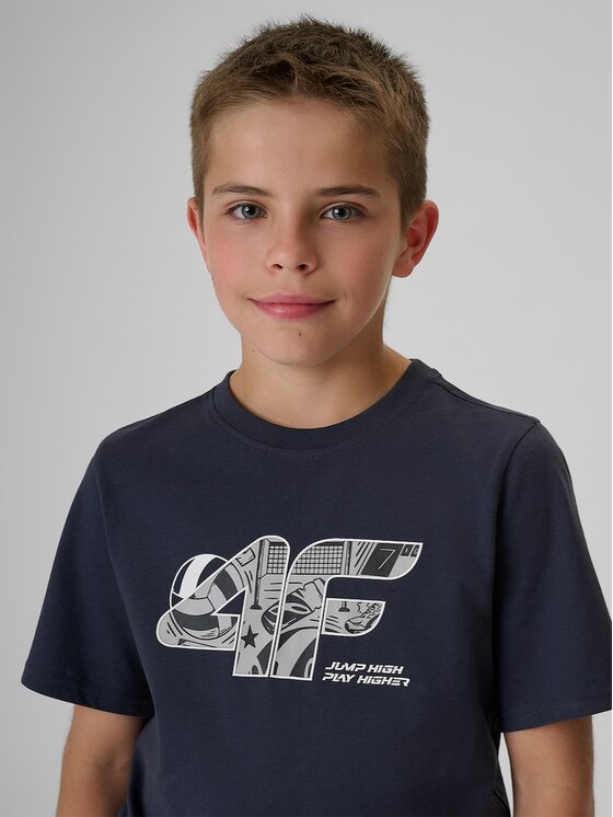 4F 4F T-Shirt 4FJRAW26TTSHM4349-22S Černá Regular Fit