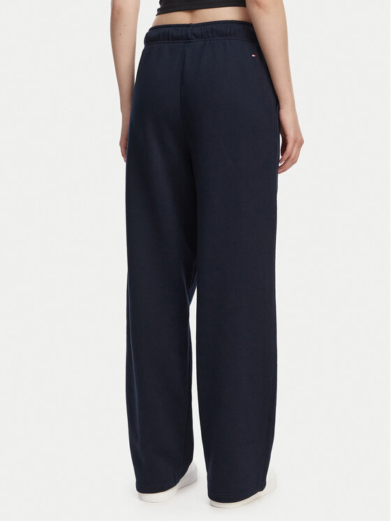 Tommy Hilfiger Tommy Hilfiger Spodnie dresowe Logo Exaggerated Seam WW0WW50783 Granatowy Relaxed Fit