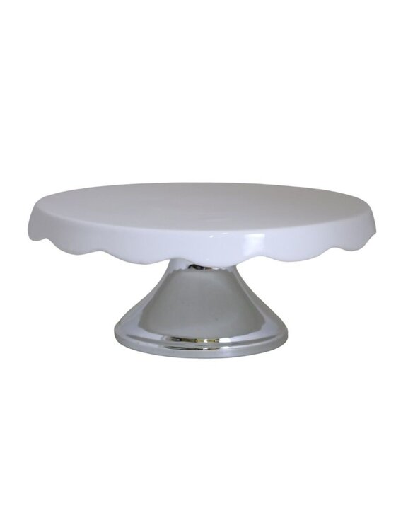 MIAhome MIAhome Patera ceramiczna na metalowej nóżce Biały