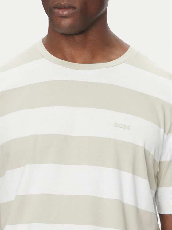 BOSS BOSS T-Shirt TalesStripe 50499334 Beżowy Relaxed Fit