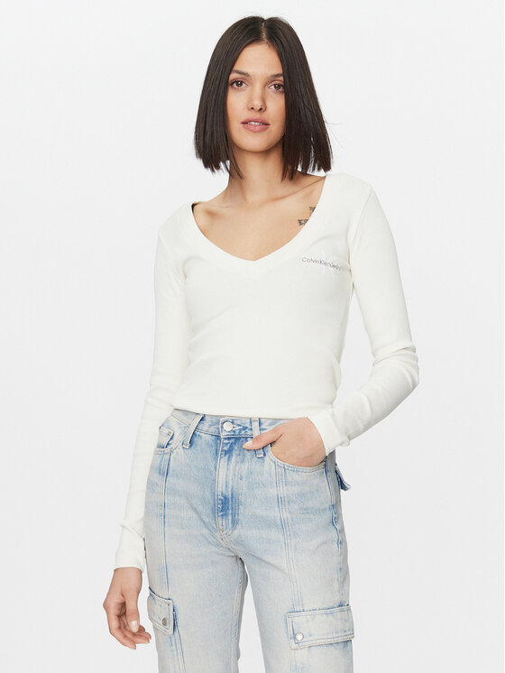 Calvin Klein Jeans Calvin Klein Jeans Bluse J20J222023 Écru Regular Fit