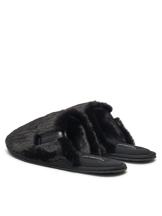 Calvin Klein Jeans Calvin Klein Jeans Тапочки Hotel Slipper Fur After Glow YW0YW01593 Чорний