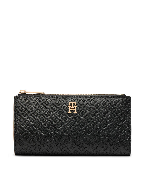 Tommy Hilfiger Tommy Hilfiger Denarnica Th Icon Long Bifold Mono AW0AW18989 Črna
