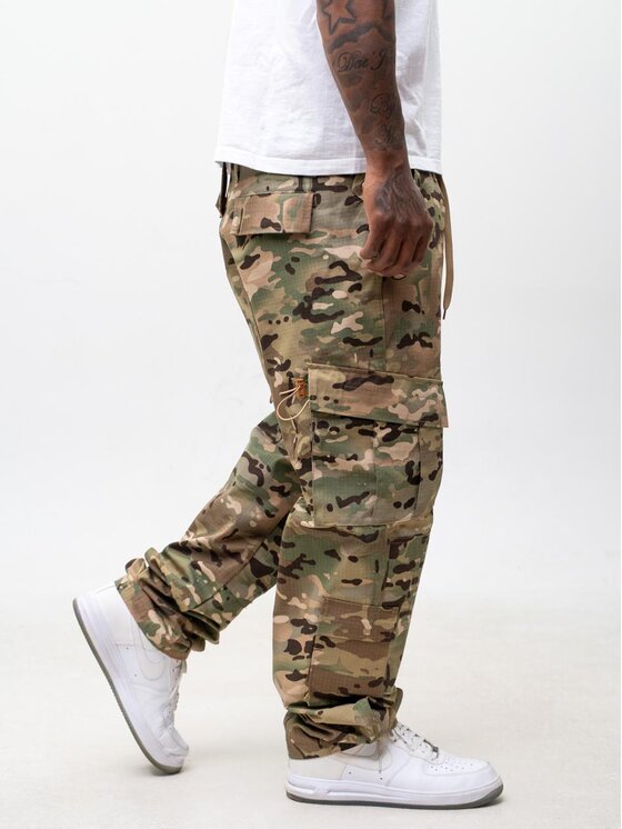 Jigga Wear Jigga Wear Spodnie cargo Bojówki Camo Moro Wojskowe Militarne Taktyczne Armia USA RipStop 129988 Beżowy Regular Fit