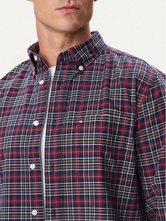 Tommy Hilfiger Tommy Hilfiger Camicia Oxford Tartan MW0MW44620 Blu scuro Regular Fit
