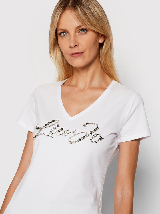 T-shirt WF1192 J5003 Bianco Slim Fit