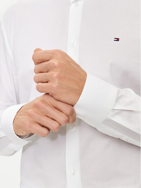 Tommy Hilfiger Tommy Hilfiger Cămașă MW0MW38347 Alb Slim Fit