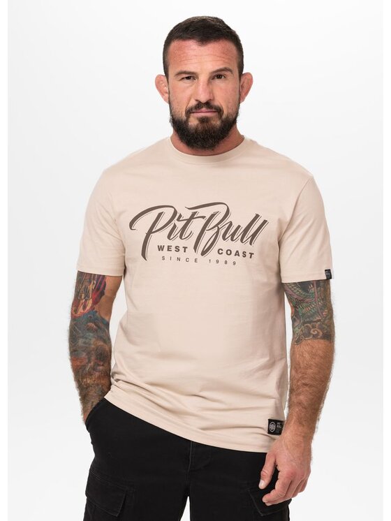 PITBULL PITBULL T-Shirt Koszulka męska EL JEFFE 3XL Beżowy Regular Fit