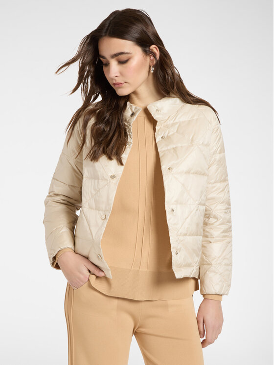 Elena Mirò Elena Mirò Giubbotto piumino F807P000194N002 Crema Regular Fit