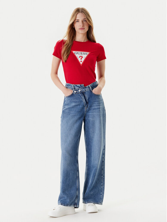 Guess Jeans Guess Jeans Tricou W4YI04 J1314 Roșu Slim Fit