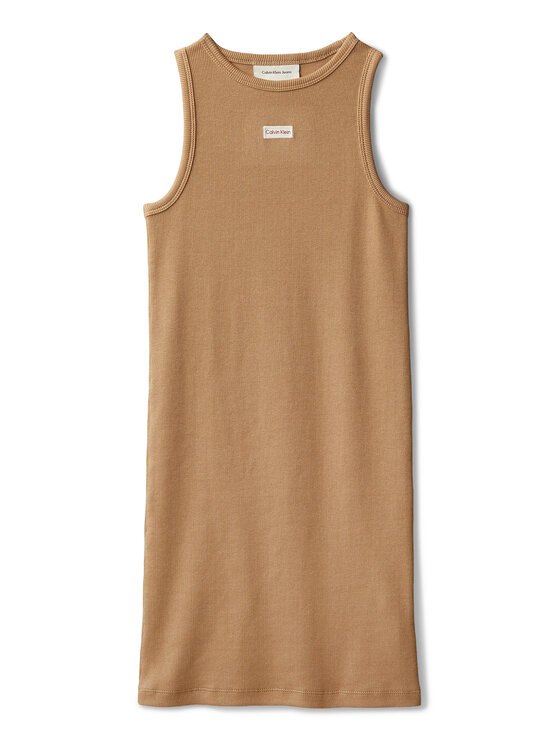 Calvin Klein Jeans Calvin Klein Jeans Rochie de vară LVCKSJH07G Maro deschis Slim Fit
