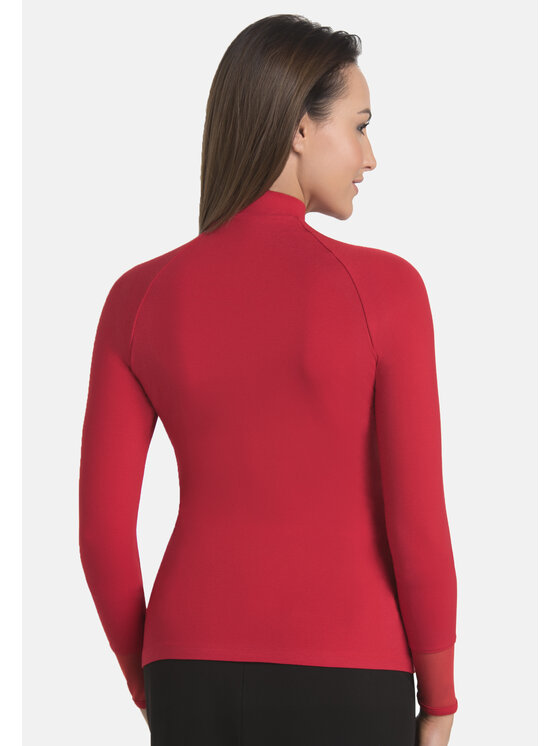 Teyli Teyli Golf damski z wiskozy Mila Czerwony Standard Fit