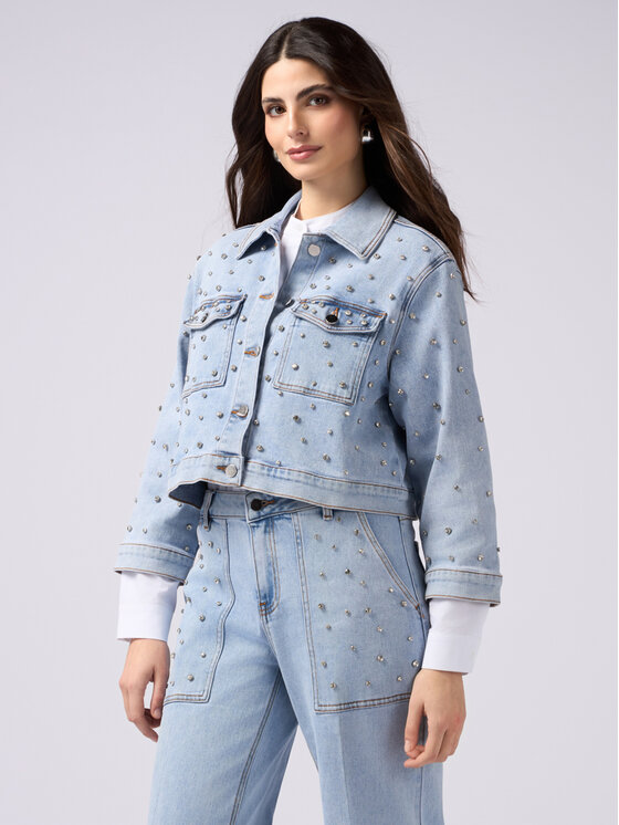 Oltre Oltre Kurtka outdoor R418J000254N004 Turkusowy Boxy Fit