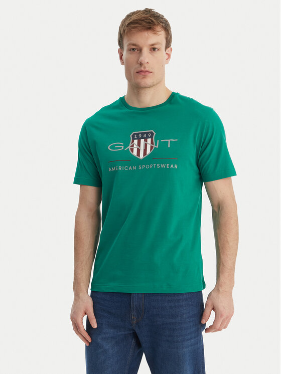 Gant Tricou Archive Shield 2003199 Verde Regular Fit