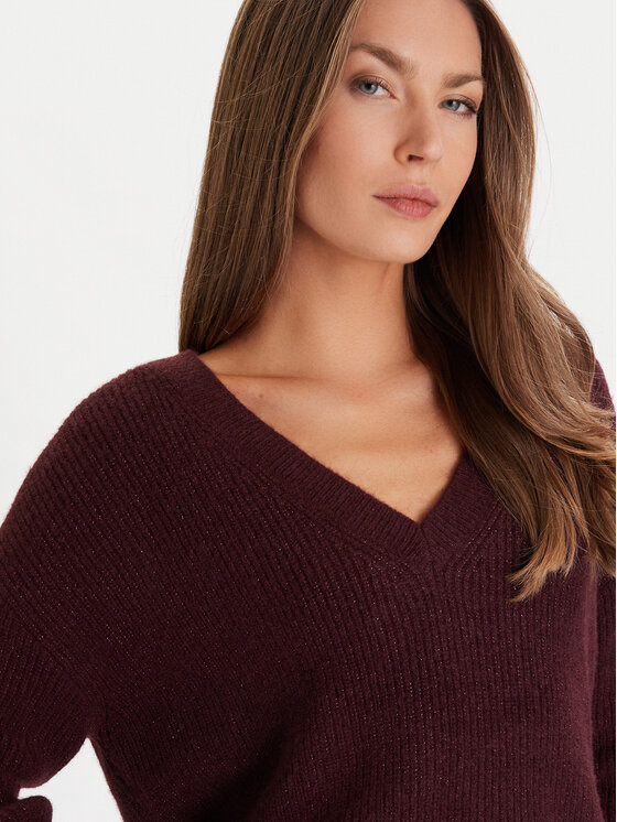 Morgan Morgan Sweter 252-MSTAR Bordowy Regular Fit