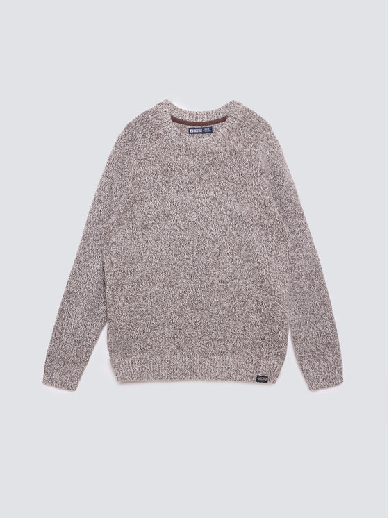 BIG STAR BIG STAR Sweter WALTERO Brązowy Basic Fit
