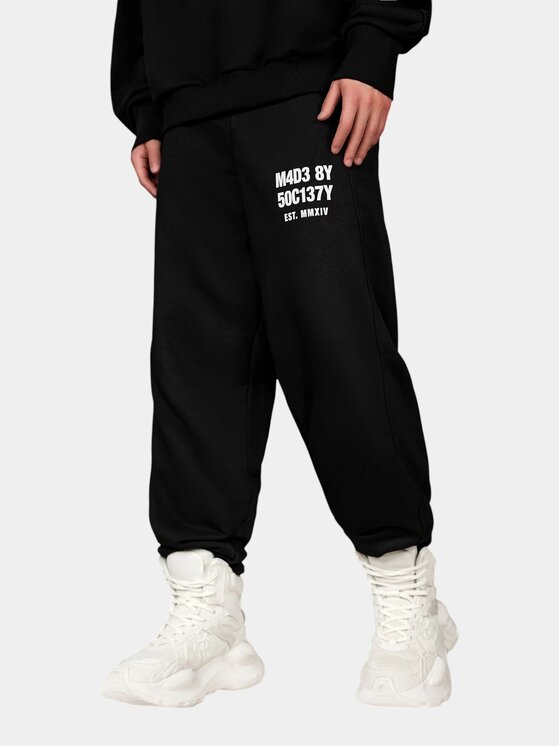 MADE BY SOCIETY MADE BY SOCIETY Spodnie materiałowe Vanguard - P17179 Czarny Basic Fit