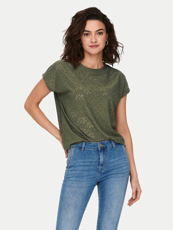 ONLY ONLY Bluză Smilla 15231005 Verde Regular Fit