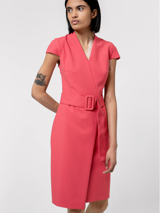 HUGO Hugo Kokteilinė suknelė Kamure 50450196 Rožinė Slim Fit