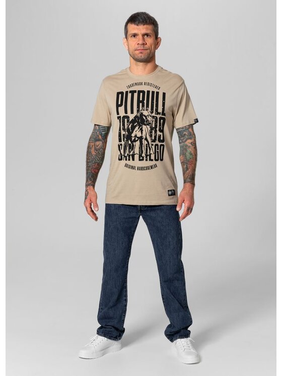PITBULL PITBULL T-Shirt Koszulka San Diego Dog XL Beżowy Regular Fit