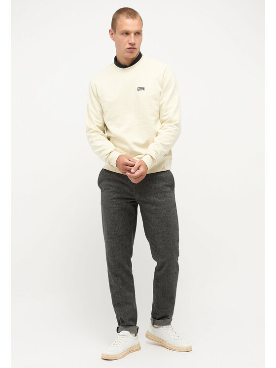 Mustang Mustang Bluza Ben Crewneck Beżowy Regular Fit