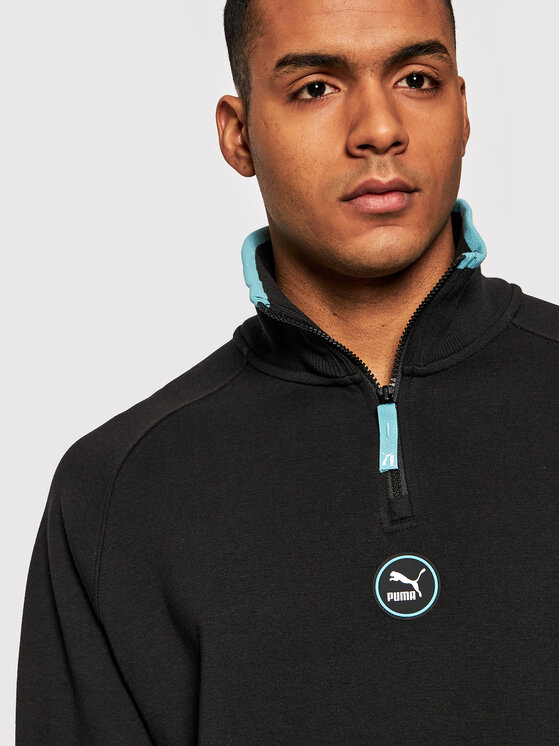 Puma Puma Majica dugih rukava Half-Zip 533619 Crna Regular Fit
