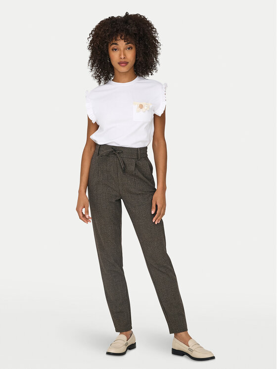 ONLY ONLY Pantaloni din material Poptrash 15330800 Gri Regular Fit