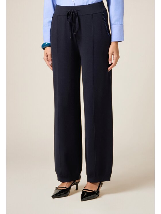 Oltre Oltre Pantaloni di tessuto P665J002342N034 Blu Baggy Fit