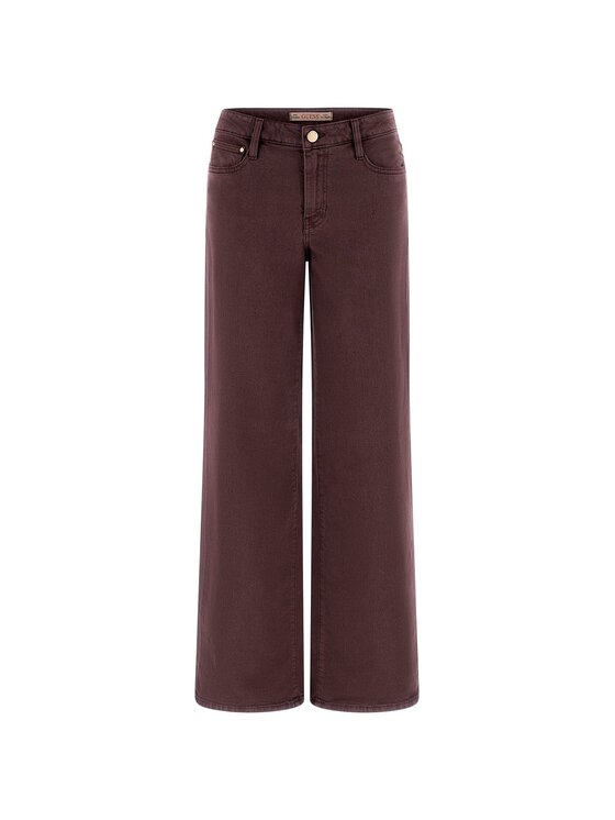 Guess Guess Kalhoty z materiálu 180132 Hnědá Slim Fit