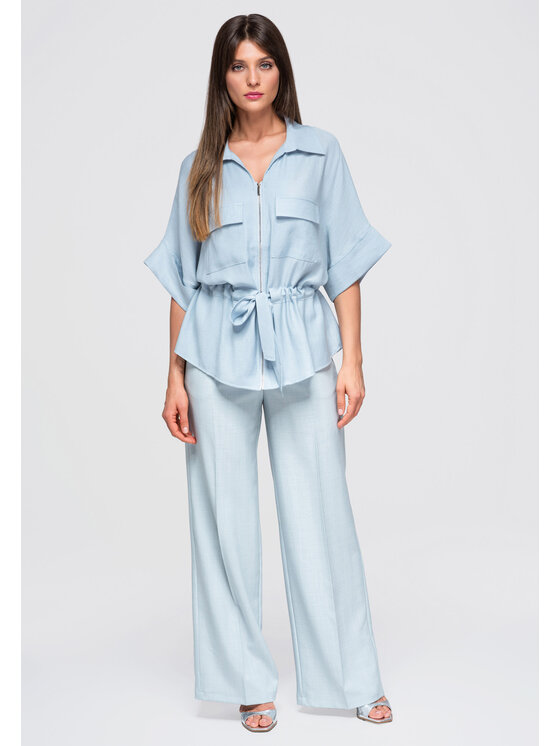 Ombre Ombre Bluzka OW-TS-E0050 Niebieski Loose Fit