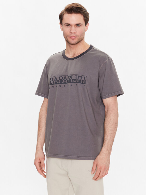 Napapijri Napapijri T-Shirt S-Santiago NP0A4H2J Šedá Regular Fit